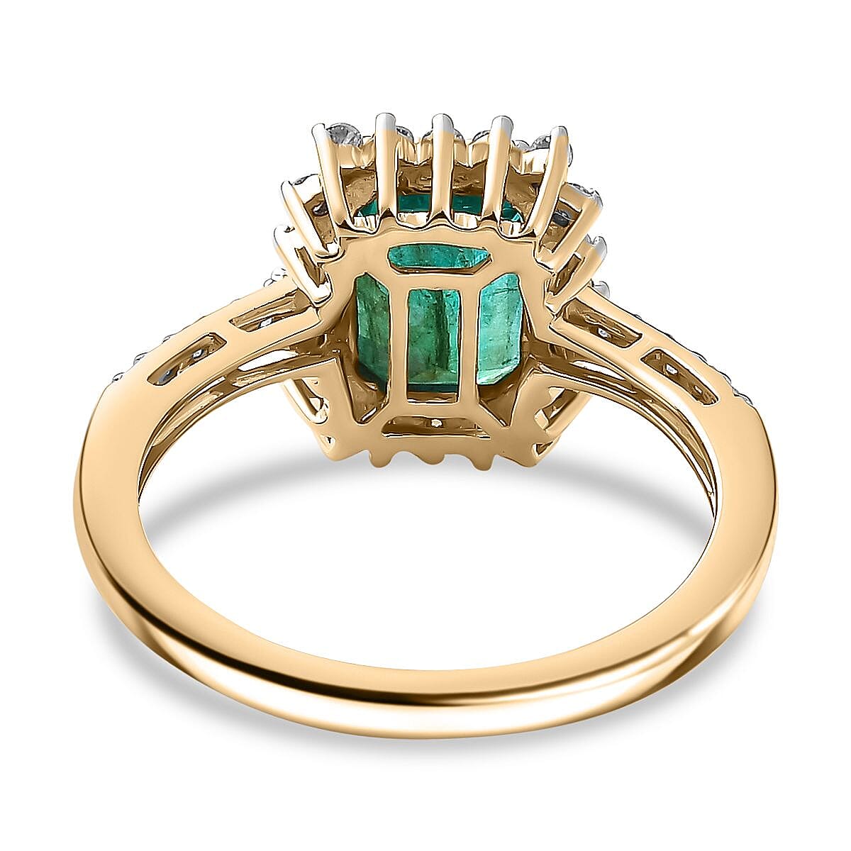 Gemfields AAA Emerald and Moissanite Halo Ring in 9K Yellow Gold, 2.02 ct 7863086 5