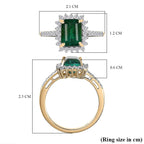 AAA Gemfields Emerald & Moissanite Ring in 9K Yellow Gold 2.02 Ct