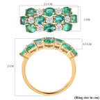 9K Yellow Gold AAA Gemfields Emerald & Moissanite Ring 2.27 Ct.