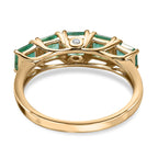 One Time Deal- 9K Yellow Gold AAA Asscher Cut Premium Gemfields Emerald and Diamond Ring 1.81 Ct