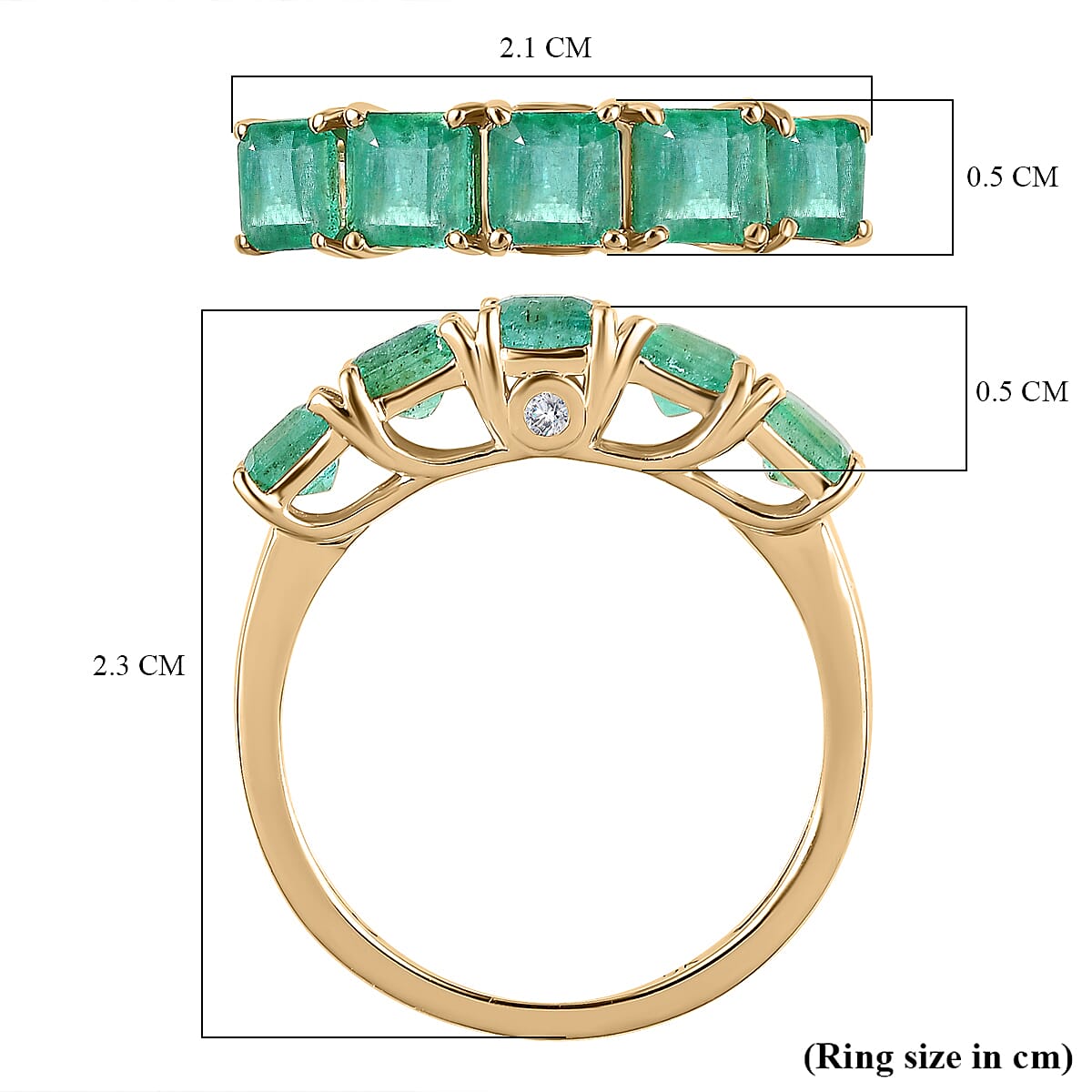 One Time Deal- 9K Yellow Gold AAA Asscher Cut Premium Gemfields Emerald and Diamond Ring 1.81 Ct 7571817 5