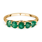 9K Yellow Gold AAA Gemfields Emerald and Diamond Ring 1.32 Ct