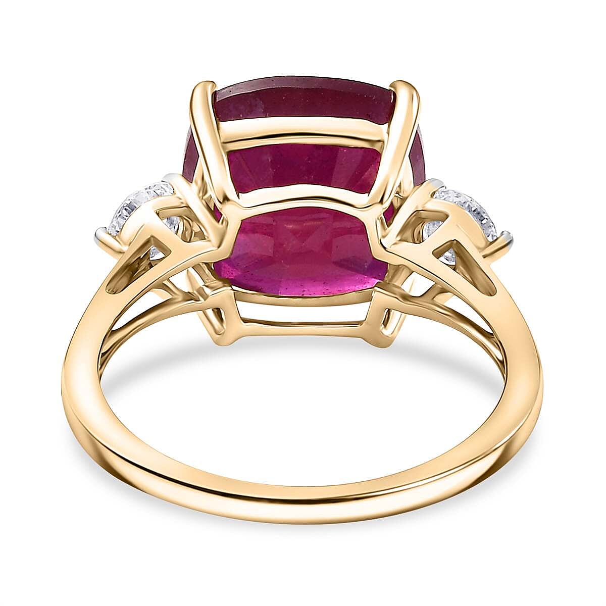 9K Yellow Gold AAA Ruby and Lab Grown Diamond  VS-EF Ring 9.57 Ct 7965181 4