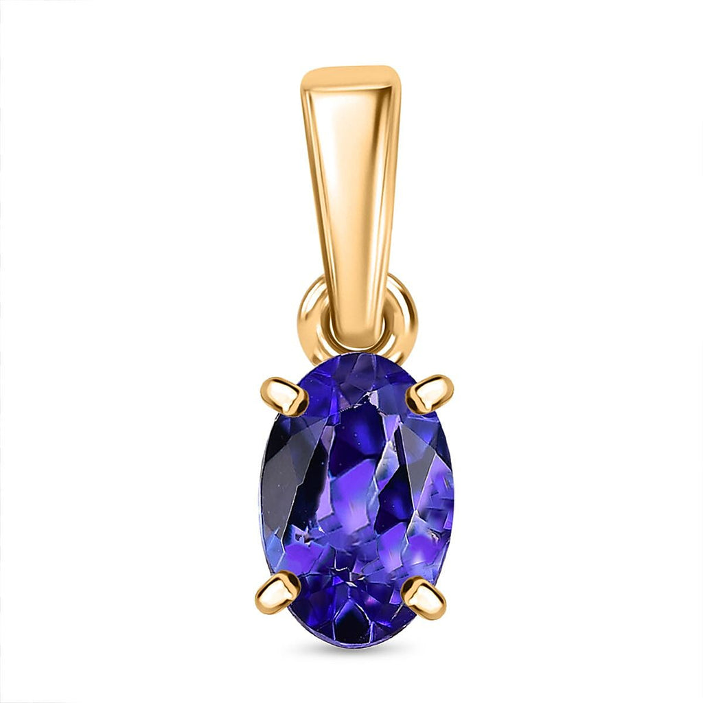 One Time Deal - 9K Yellow Gold AAA Tanzanite Solitaire Pendant