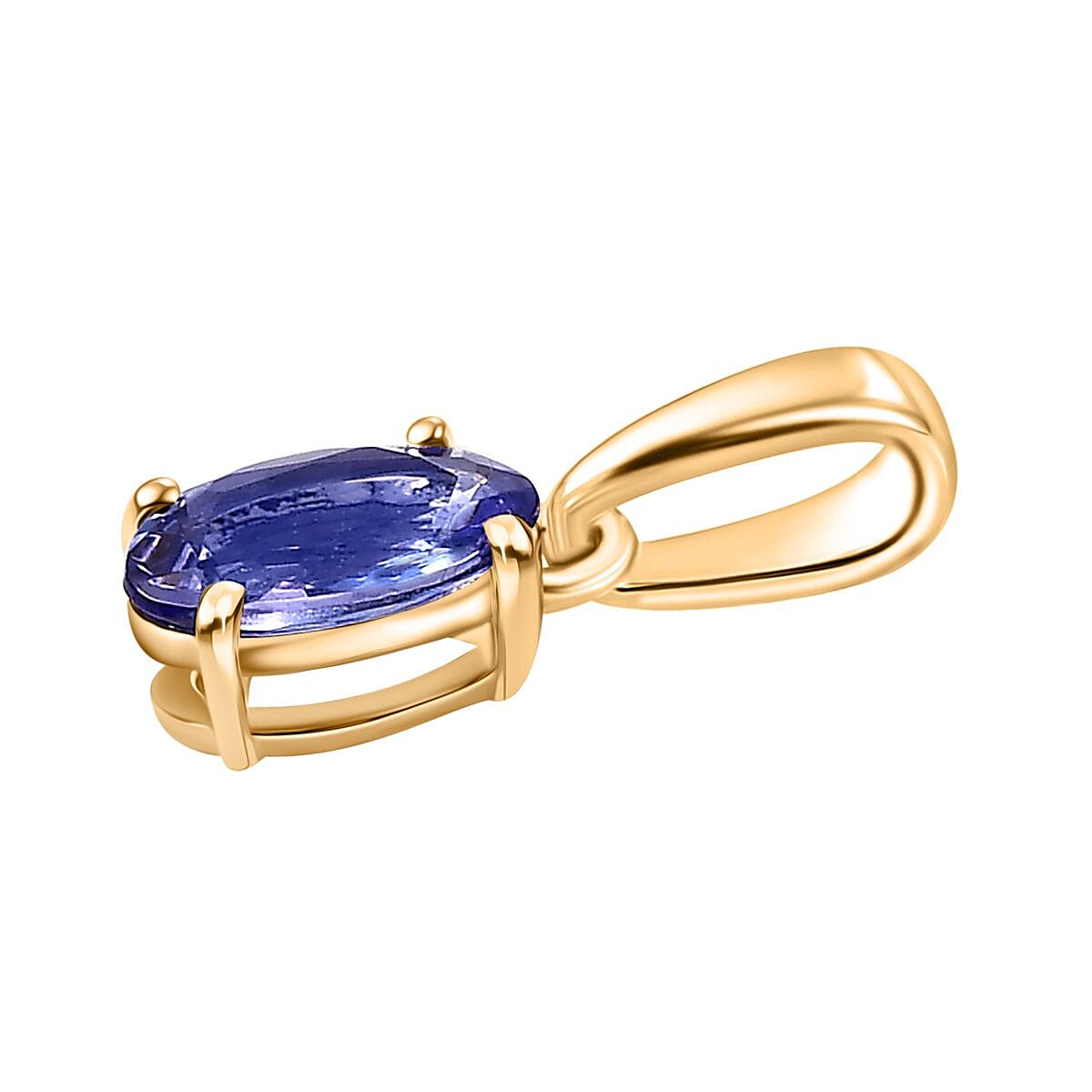 9K Yellow Gold AAA Tanzanite Oval-Cut Solitaire Pendant 8036851 4