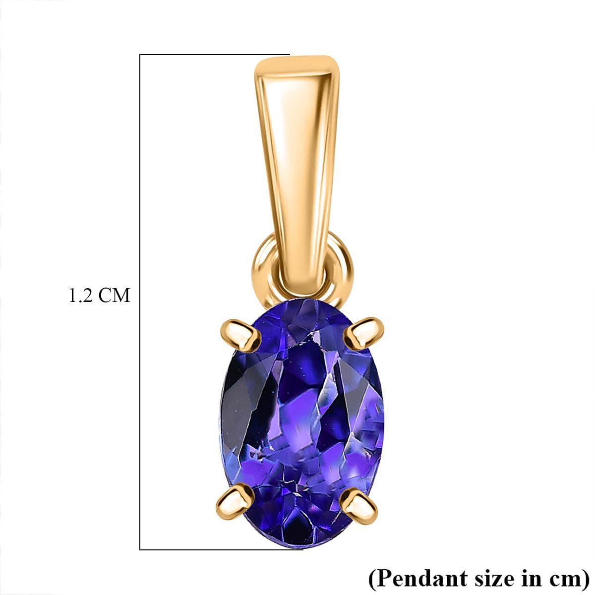 9K Yellow Gold AAA Tanzanite Oval-Cut Solitaire Pendant 8036851 6