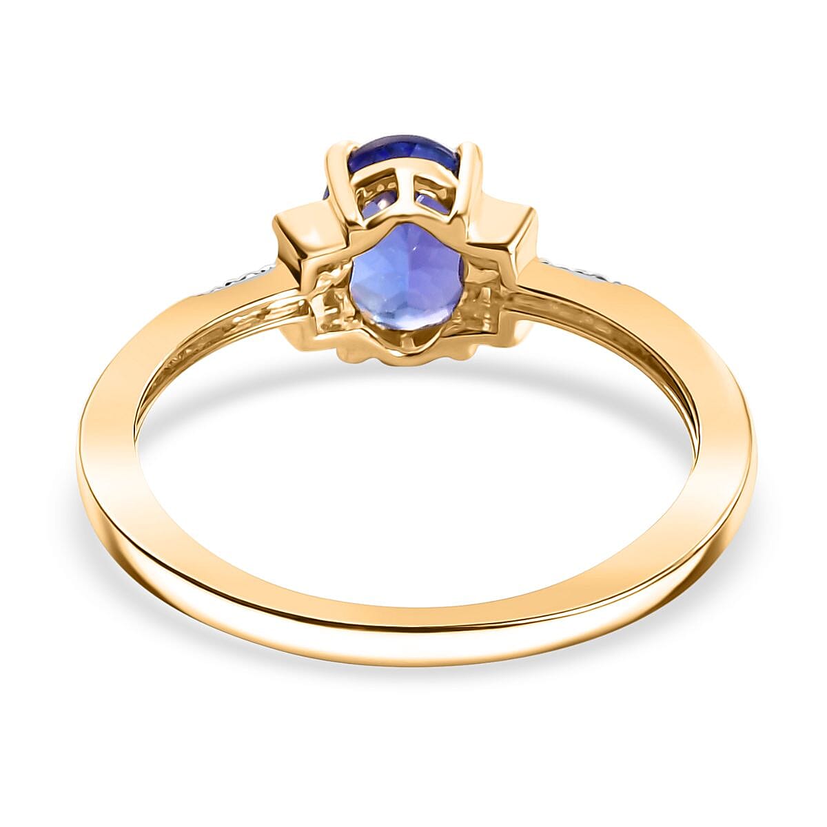 AAA Tanzanite and White Diamond Ring in 9K Yellow Gold 7994760 4