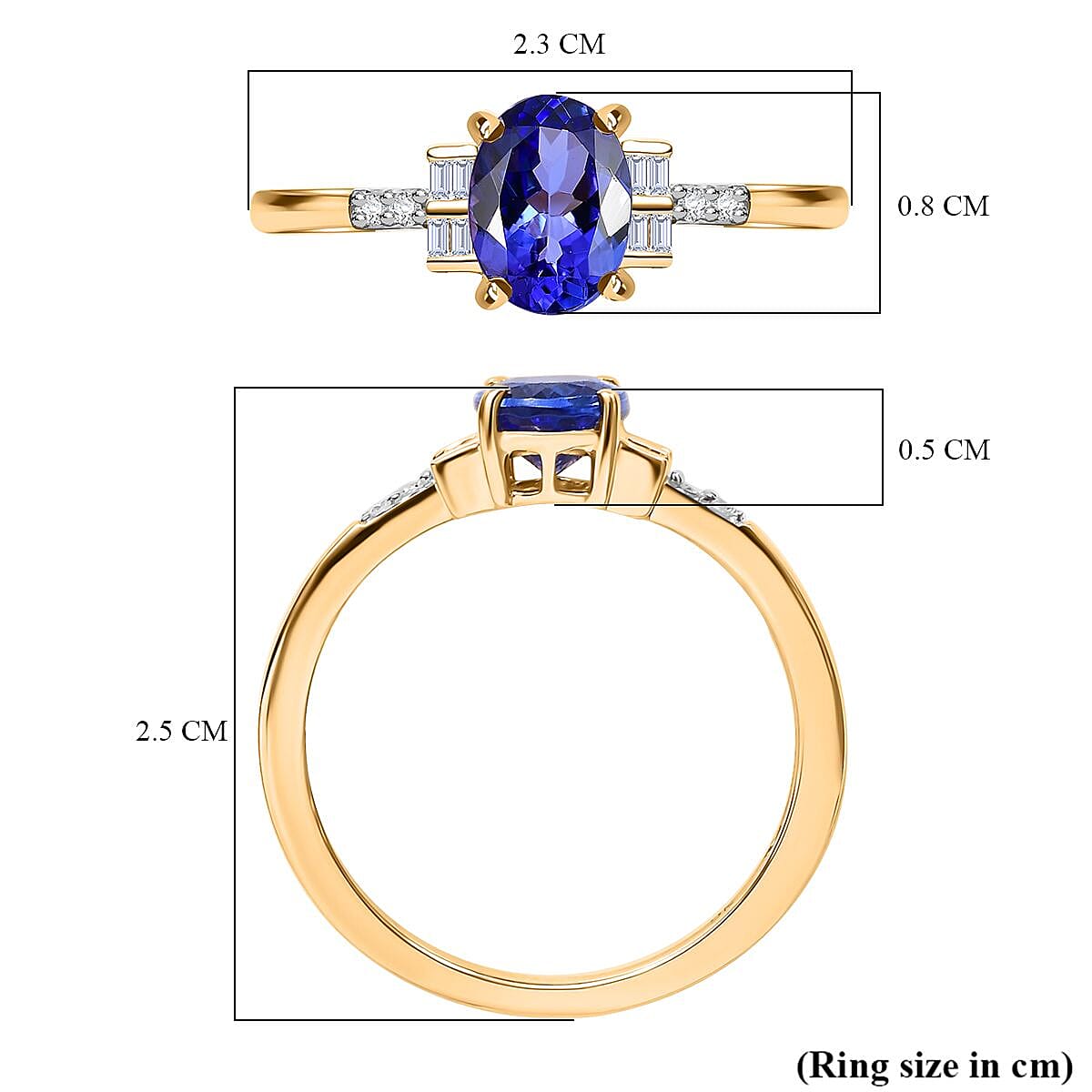 AAA Tanzanite and White Diamond Ring in 9K Yellow Gold 7994760 5