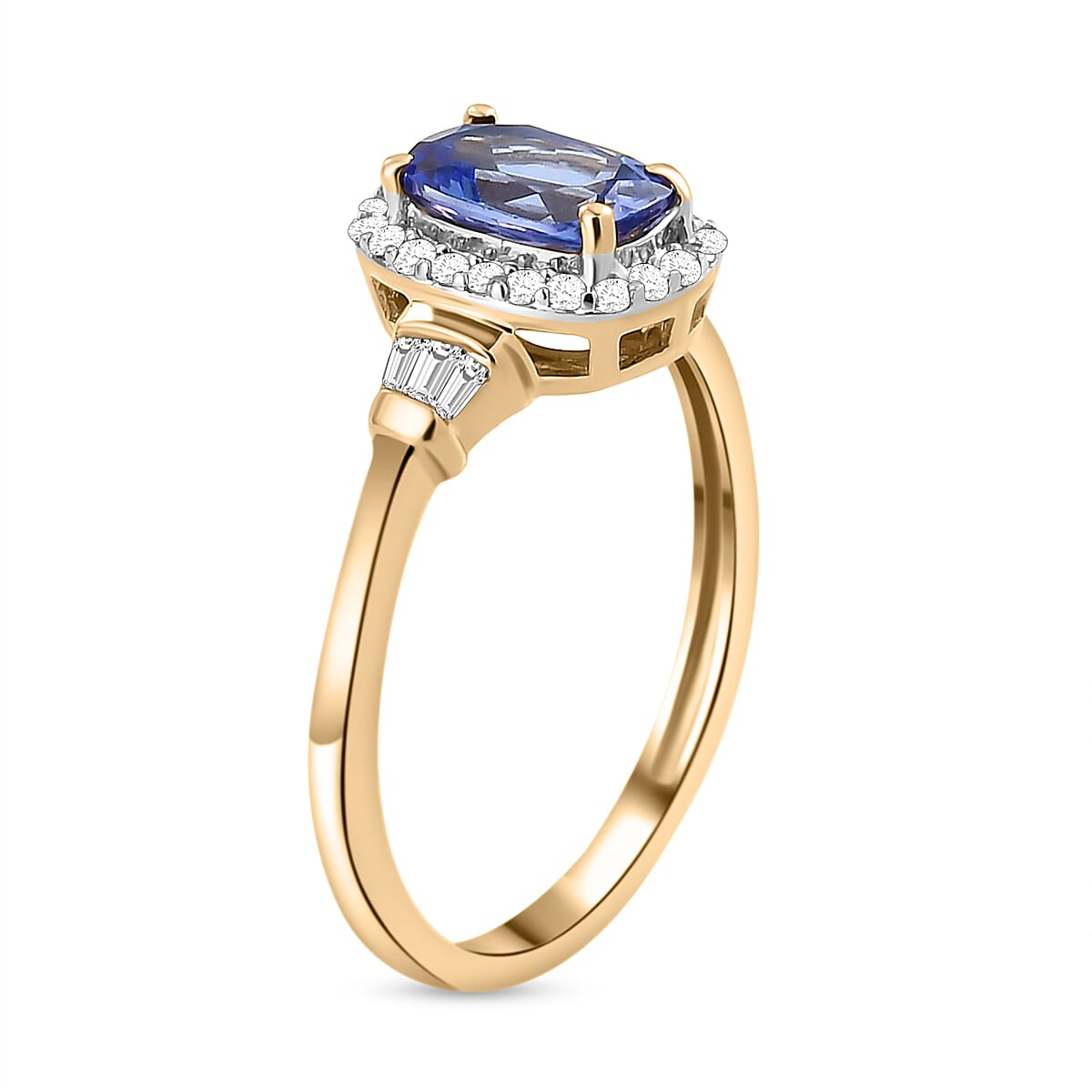 9K Yellow Gold AAA Tanzanite and Diamond Ring 1.15 Ct. 8733514 3