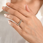 9K Yellow Gold AAA Natural Turkizite Trilogy Ring 3.10 Ct.
