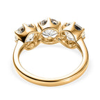 9K Yellow Gold AAA Natural Turkizite Trilogy Ring 3.10 Ct.