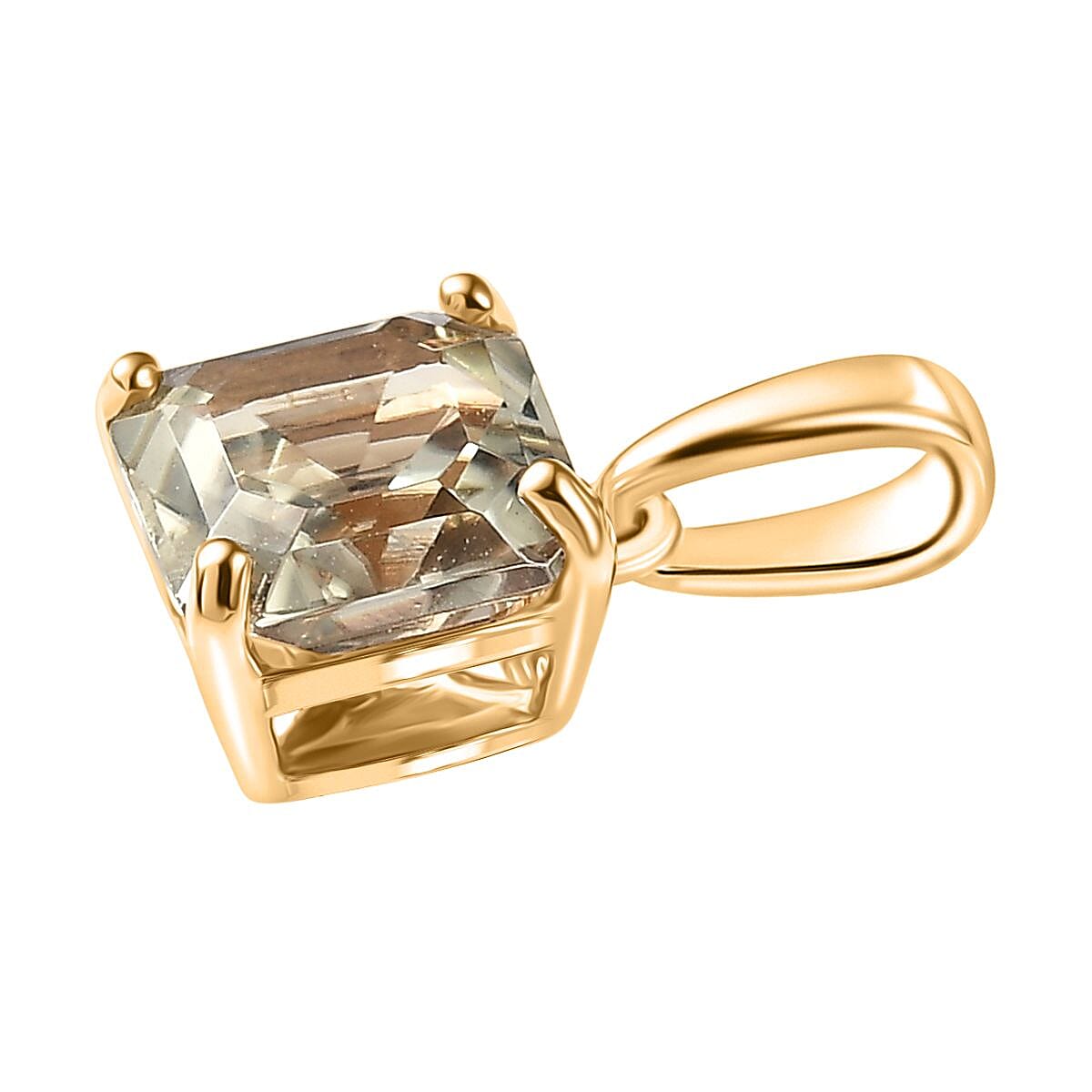 9K Yellow Gold AAA Natural Turkizite Asscher Cut Solitaire Pendant 1.30 Ct. 8298743 4