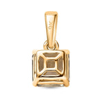 9K Yellow Gold AAA Natural Turkizite Asscher Cut Solitaire Pendant 1.30 Ct.