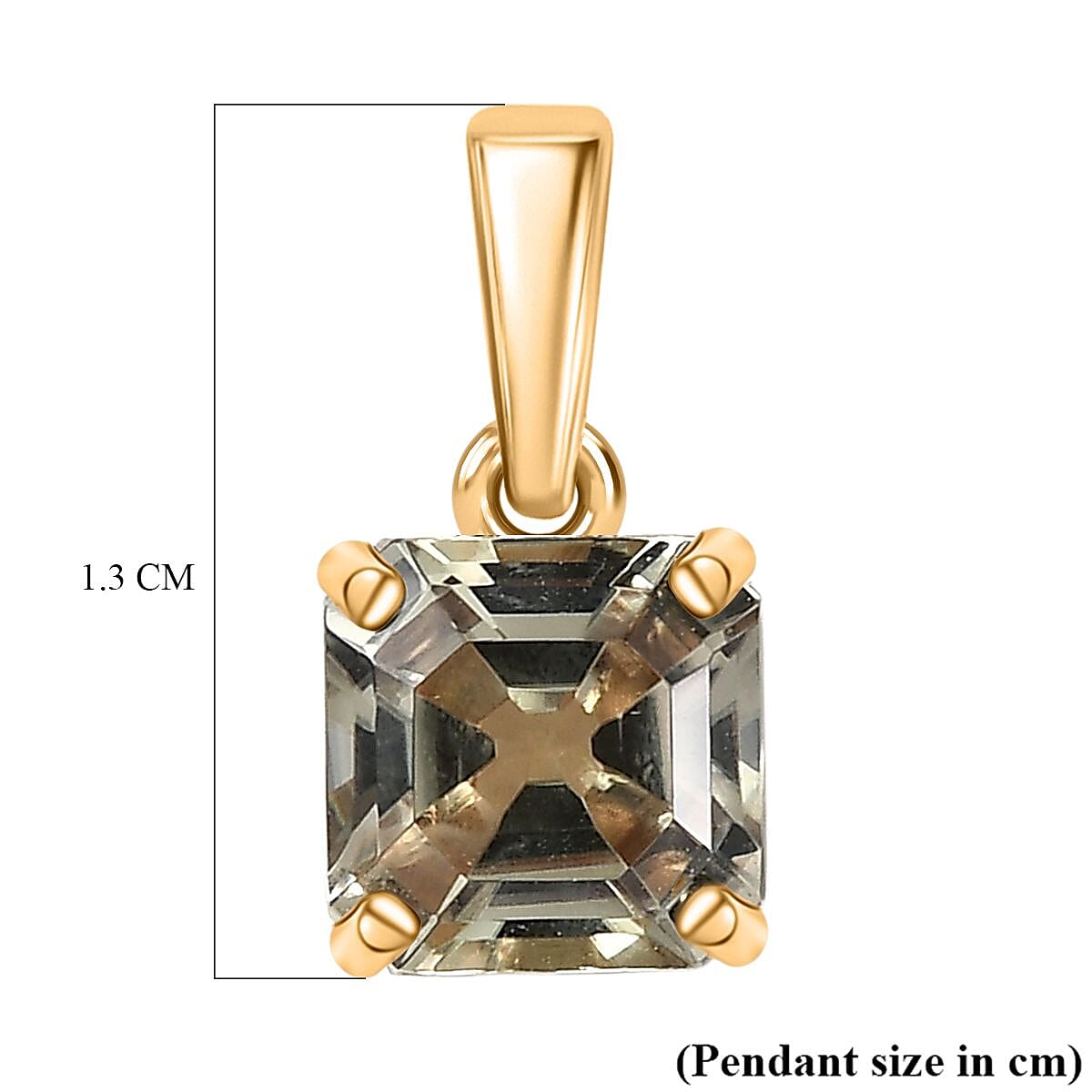 9K Yellow Gold AAA Natural Turkizite Asscher Cut Solitaire Pendant 1.30 Ct. 8298743 6