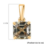 9K Yellow Gold AAA Natural Turkizite Asscher Cut Solitaire Pendant 1.30 Ct.