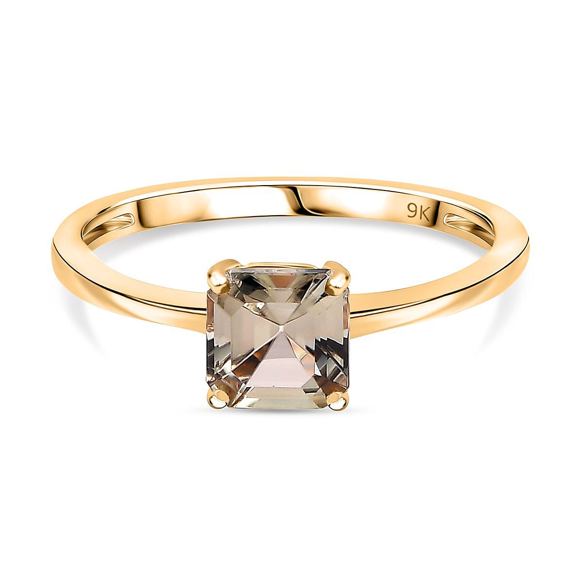 THE BIG DEAL - 9K Yellow Gold Asscher Cut AAA Turkizite Solitaire Ring 1.180  Ct. 7929825 0