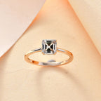 9K Yellow Gold Asscher Cut AAA Turkizite Solitaire Ring 1.180  Ct.