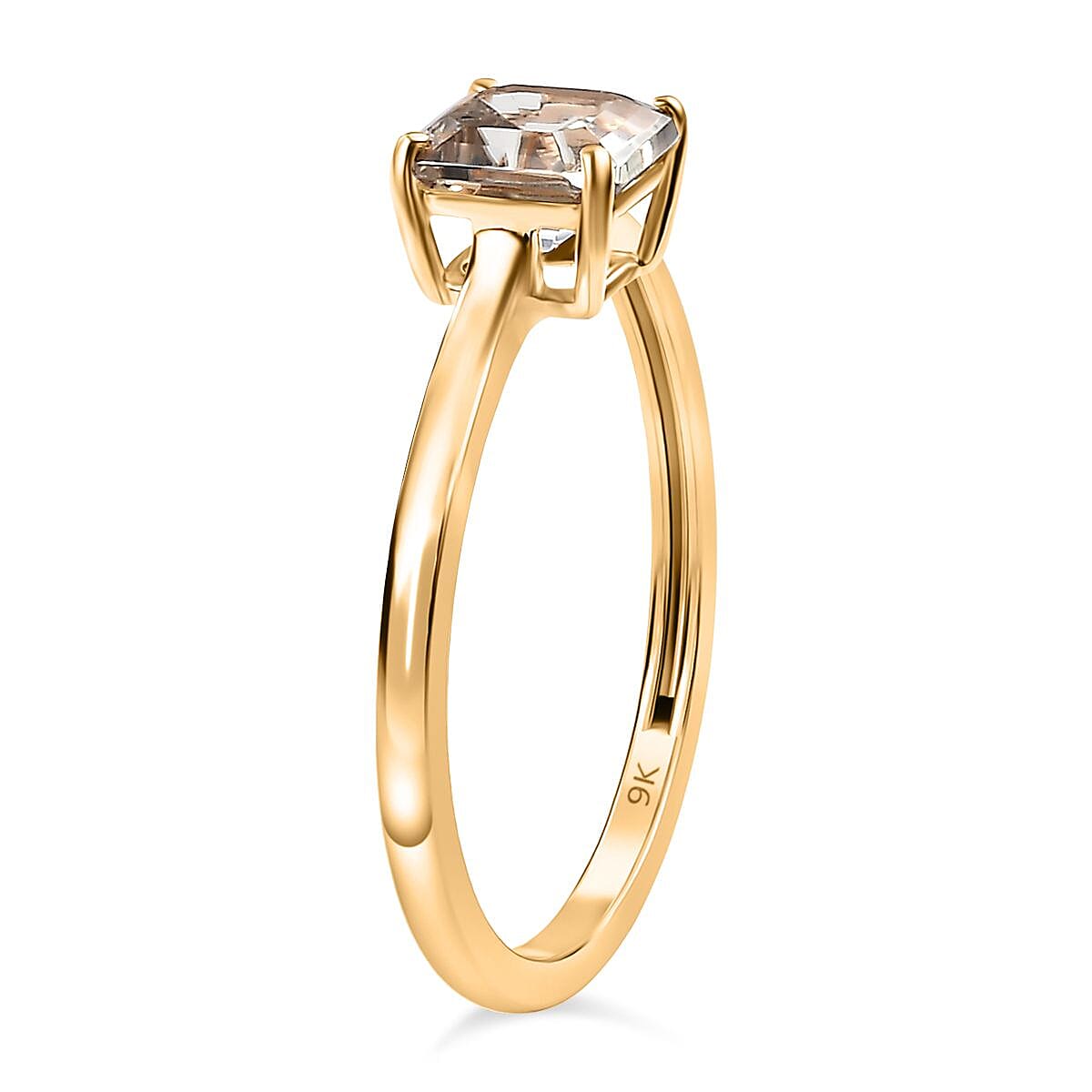 THE BIG DEAL - 9K Yellow Gold Asscher Cut AAA Turkizite Solitaire Ring 1.180  Ct. 7929825 3