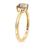9K Yellow Gold Asscher Cut AAA Turkizite Solitaire Ring 1.180  Ct.