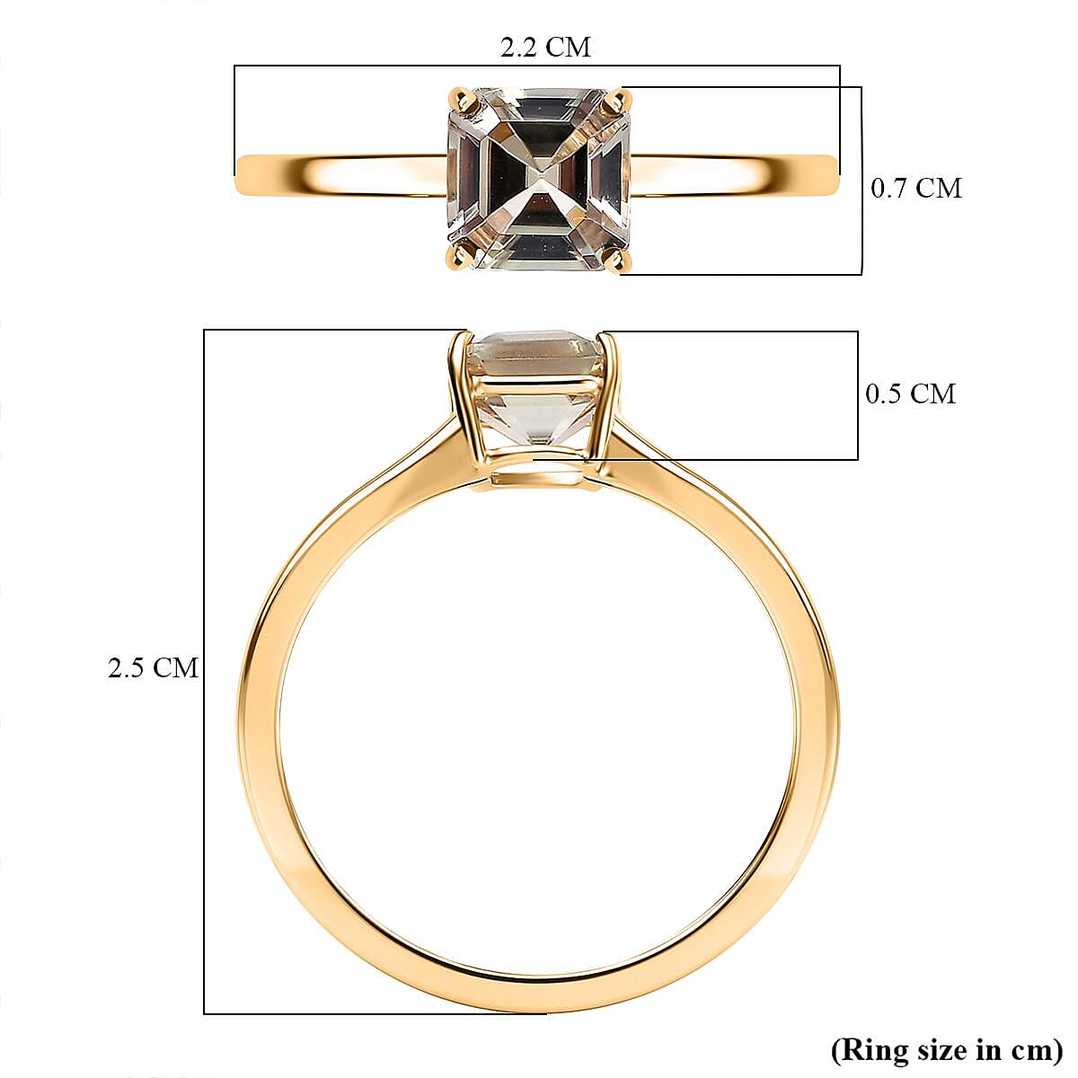 THE BIG DEAL - 9K Yellow Gold Asscher Cut AAA Turkizite Solitaire Ring 1.180  Ct. 7929825 5