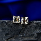 9K Yellow Gold AAA Turkizite Solitaire Stud Push Back Earring 2.00 Ct.