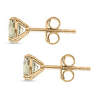9K Yellow Gold AAA Turkizite Solitaire Stud Push Back Earring 2.00 Ct.
