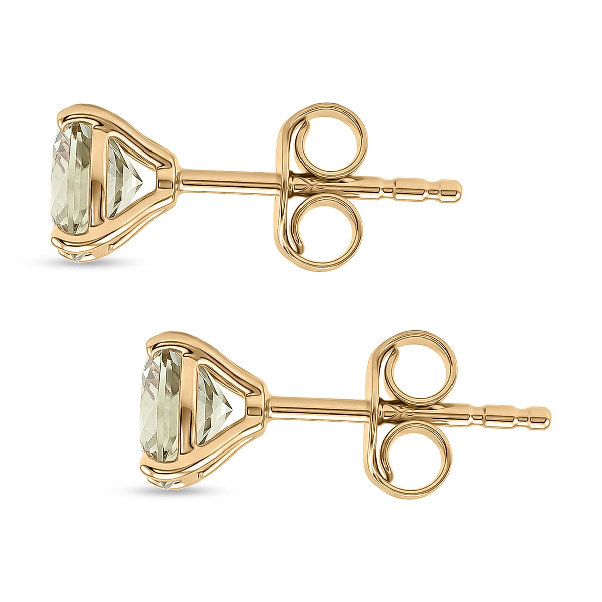9K Yellow Gold AAA Turkizite Solitaire Stud Push Back Earring 2.00 Ct. 8526646 4