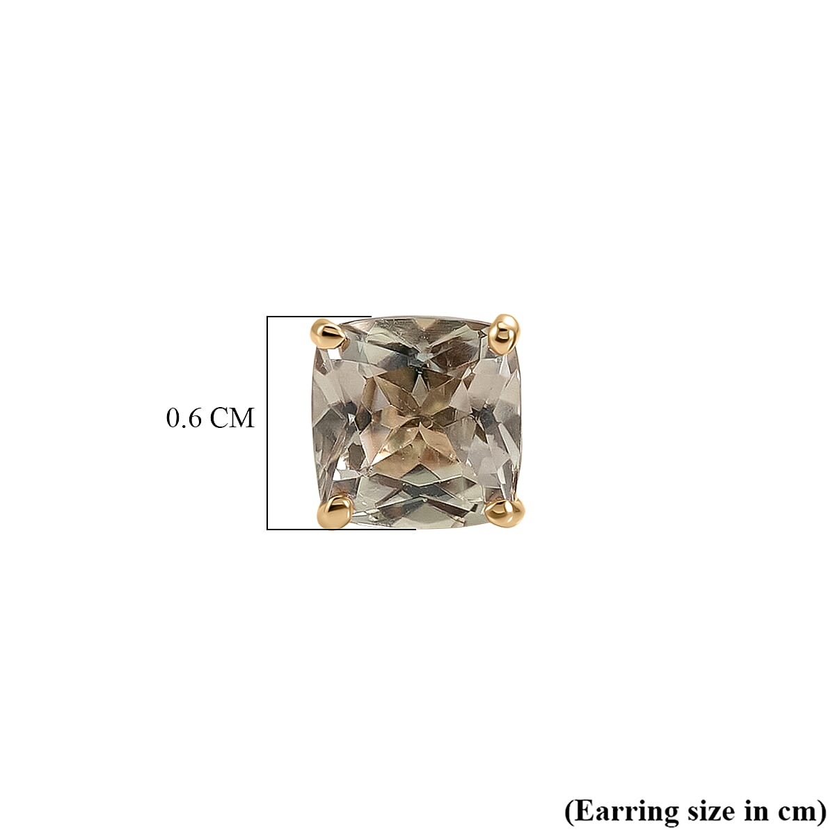 9K Yellow Gold AAA Turkizite Solitaire Stud Push Back Earring 2.00 Ct. 8526646 5