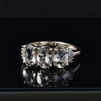 9K Yellow Gold AAA Turkizite & White Diamond Trilogy Ring 3.00 Ct.