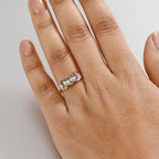 9K Yellow Gold AAA Turkizite & White Diamond Trilogy Ring 3.00 Ct.