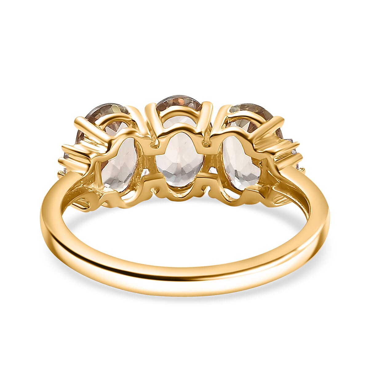 9K Yellow Gold AAA Turkizite and White Diamond Trilogy Ring 2.96 Ct. 8037419 6