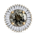 9K Yellow Gold AAA Turkizite & White Diamond Circle of Life pendant  1.17 Ct.