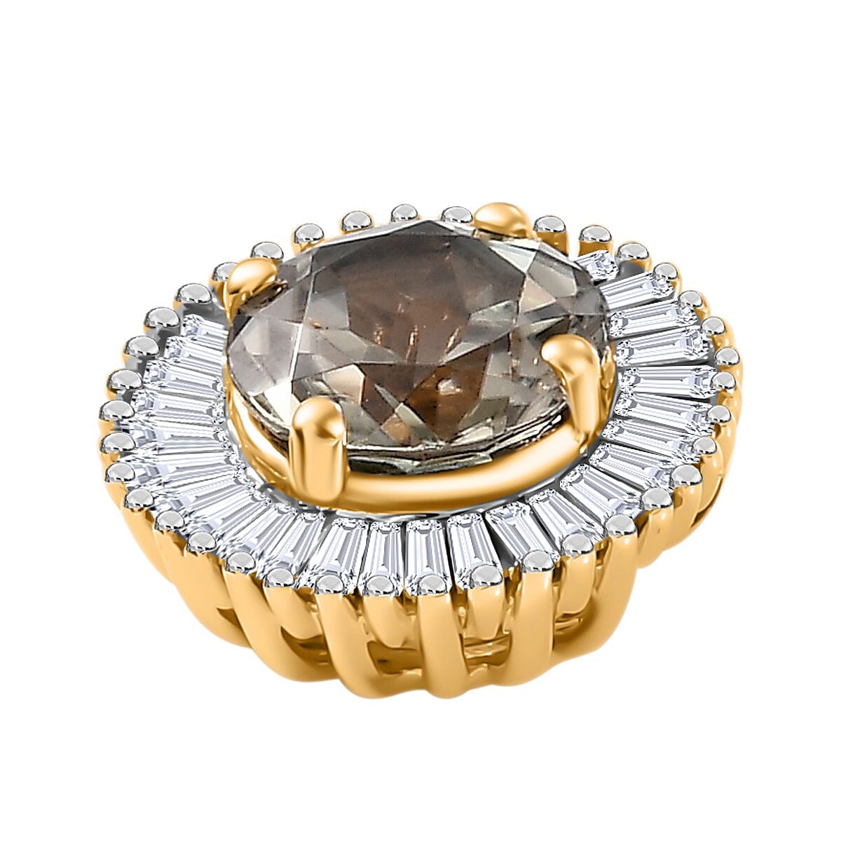 9K Yellow Gold AAA Turkizite, White Diamond Halo Pendant 7962337 7