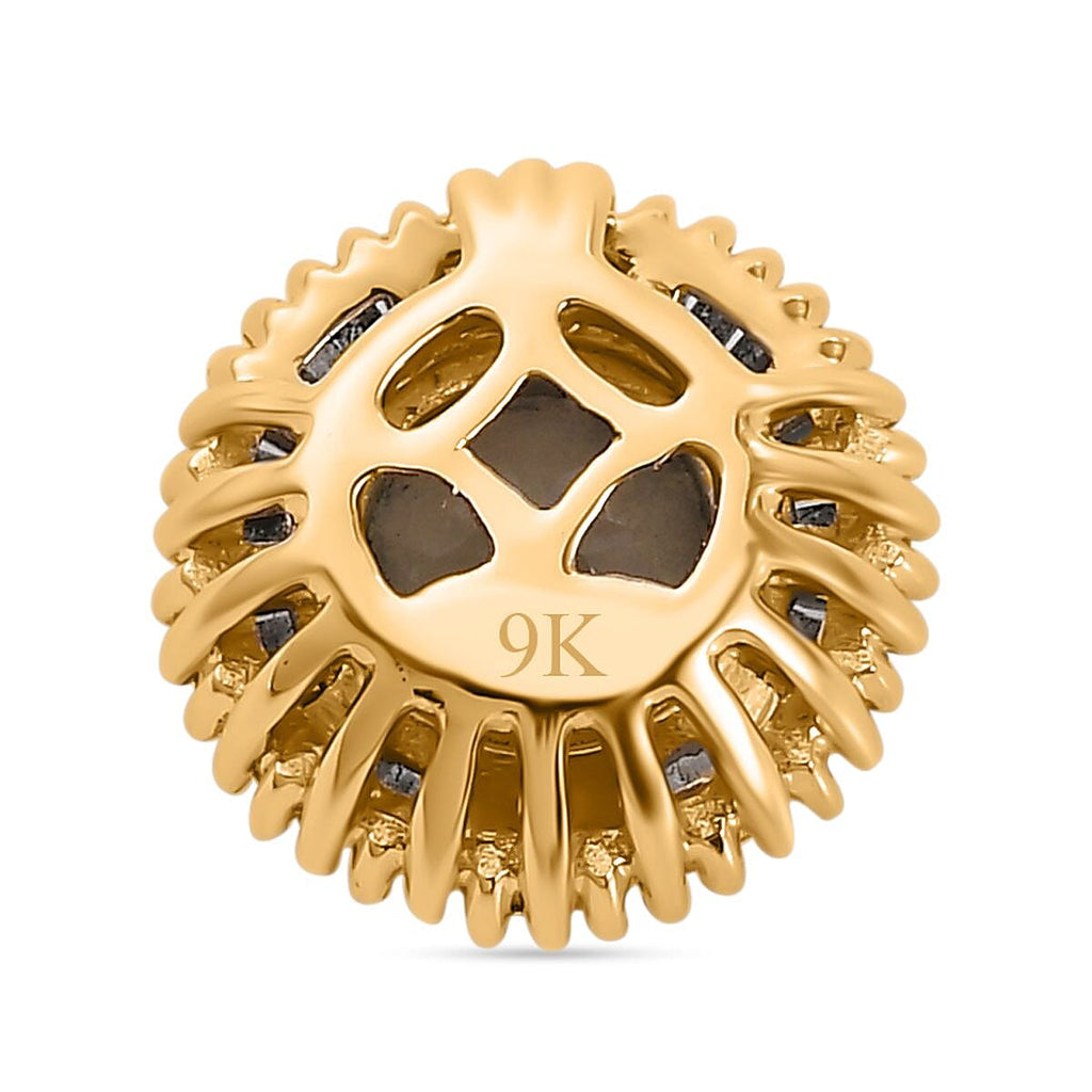 9K Yellow Gold AAA Turkizite & White Diamond Circle of Life pendant  1.17 Ct.