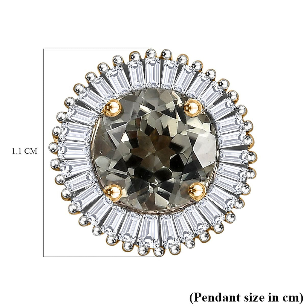 9K Yellow Gold AAA Turkizite & White Diamond Circle of Life pendant  1.17 Ct.