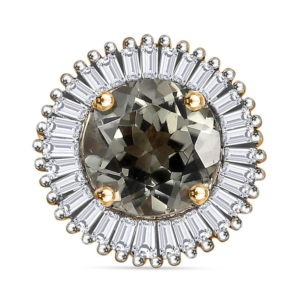 9K Yellow Gold AAA Turkizite & White Diamond Circle of Life pendant  1.17 Ct.