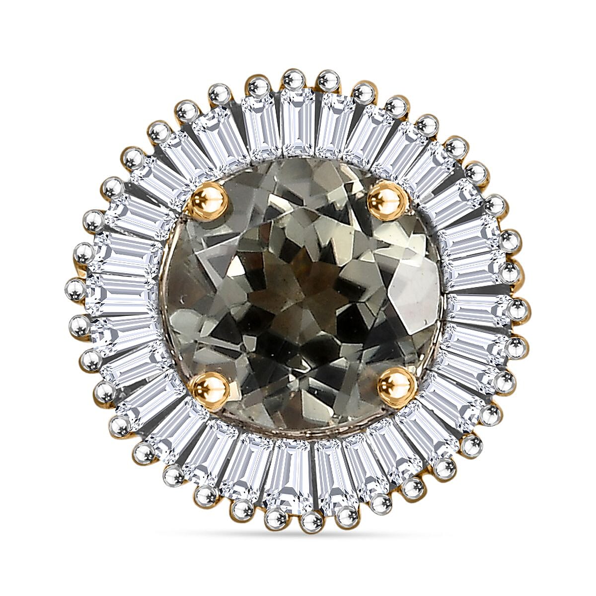 9K Yellow Gold AAA Turkizite, White Diamond Halo Pendant 7962337 2