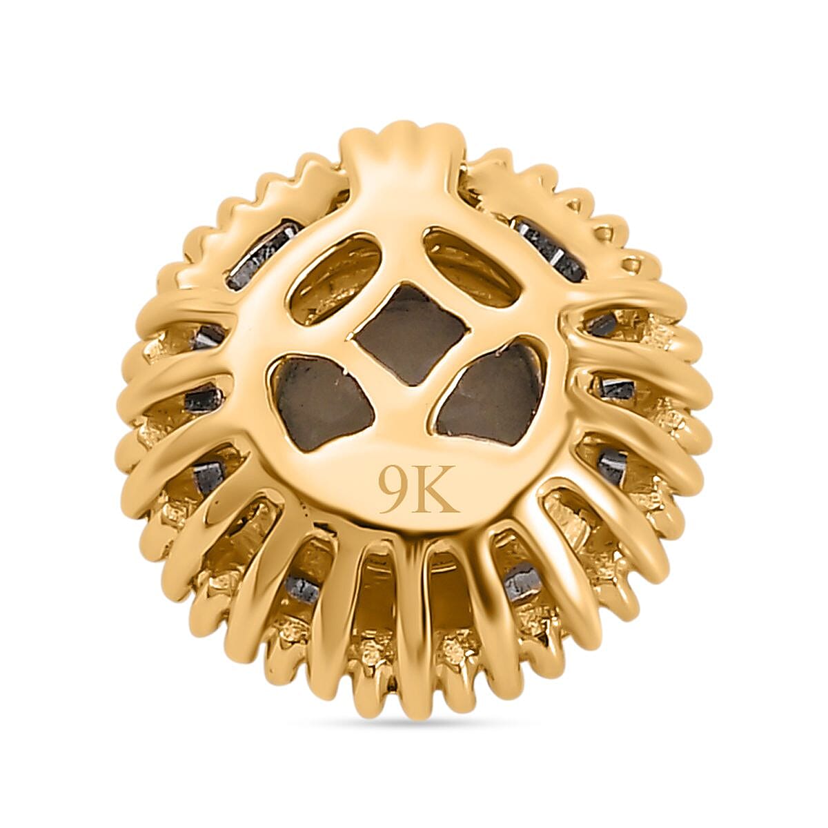 9K Yellow Gold AAA Turkizite, White Diamond Halo Pendant 7962337 10