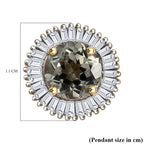 9K Yellow Gold AAA Turkizite & White Diamond Circle of Life pendant  1.17 Ct.