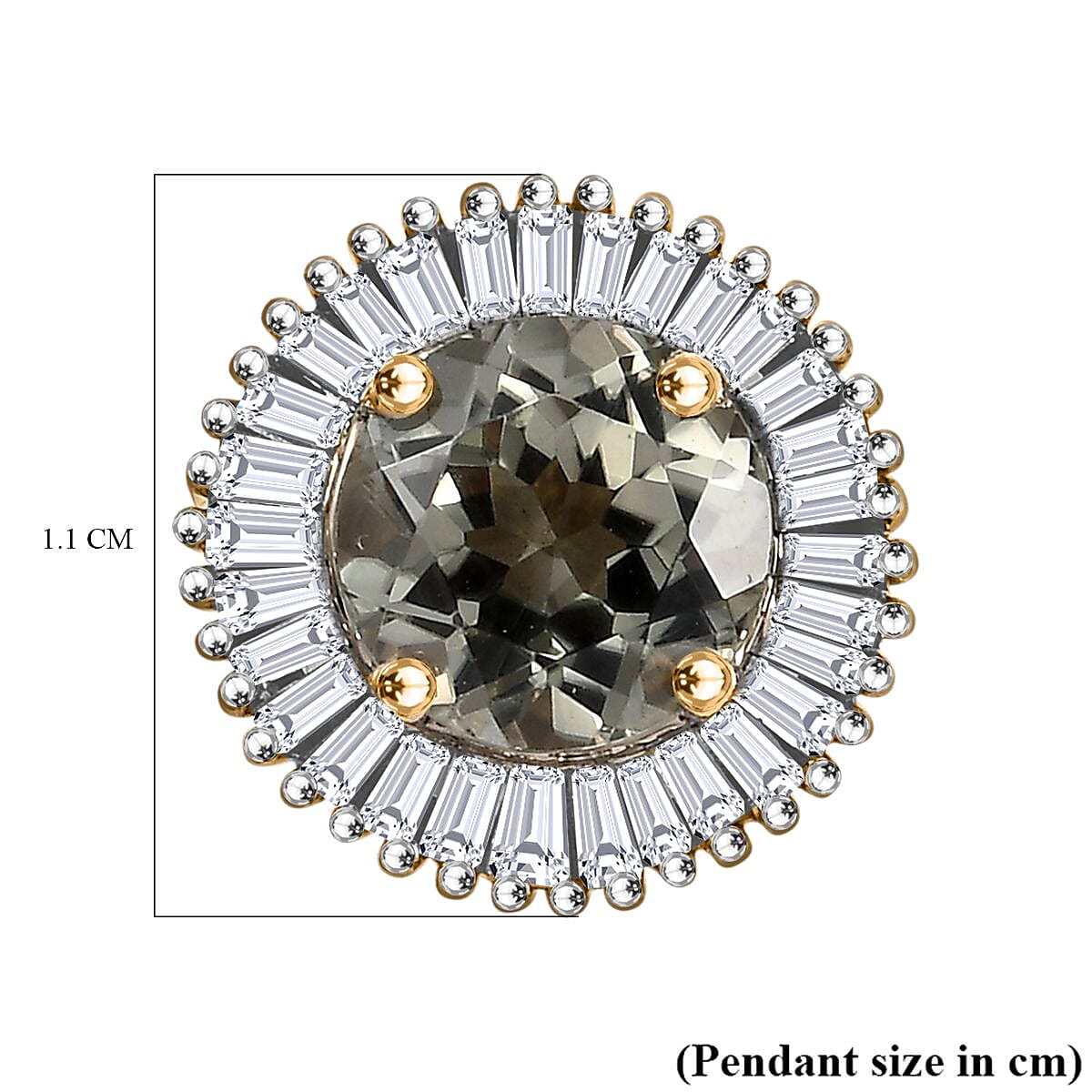 9K Yellow Gold AAA Turkizite, White Diamond Halo Pendant 7962337 12