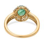 9K Yellow Gold AAA Zambian Emerald and Diamond Ring 1.53 Ct.