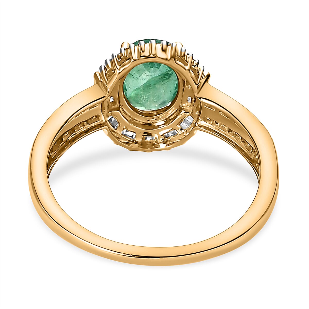 9K Yellow Gold AAA Zambian Emerald and Diamond Ring 1.53 Ct. 7516800 10