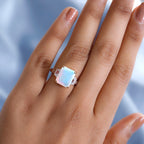 9K Yellow Gold AAAA Ethiopian Welo Opal and Natural Zircon Ring 4.53 Ct.