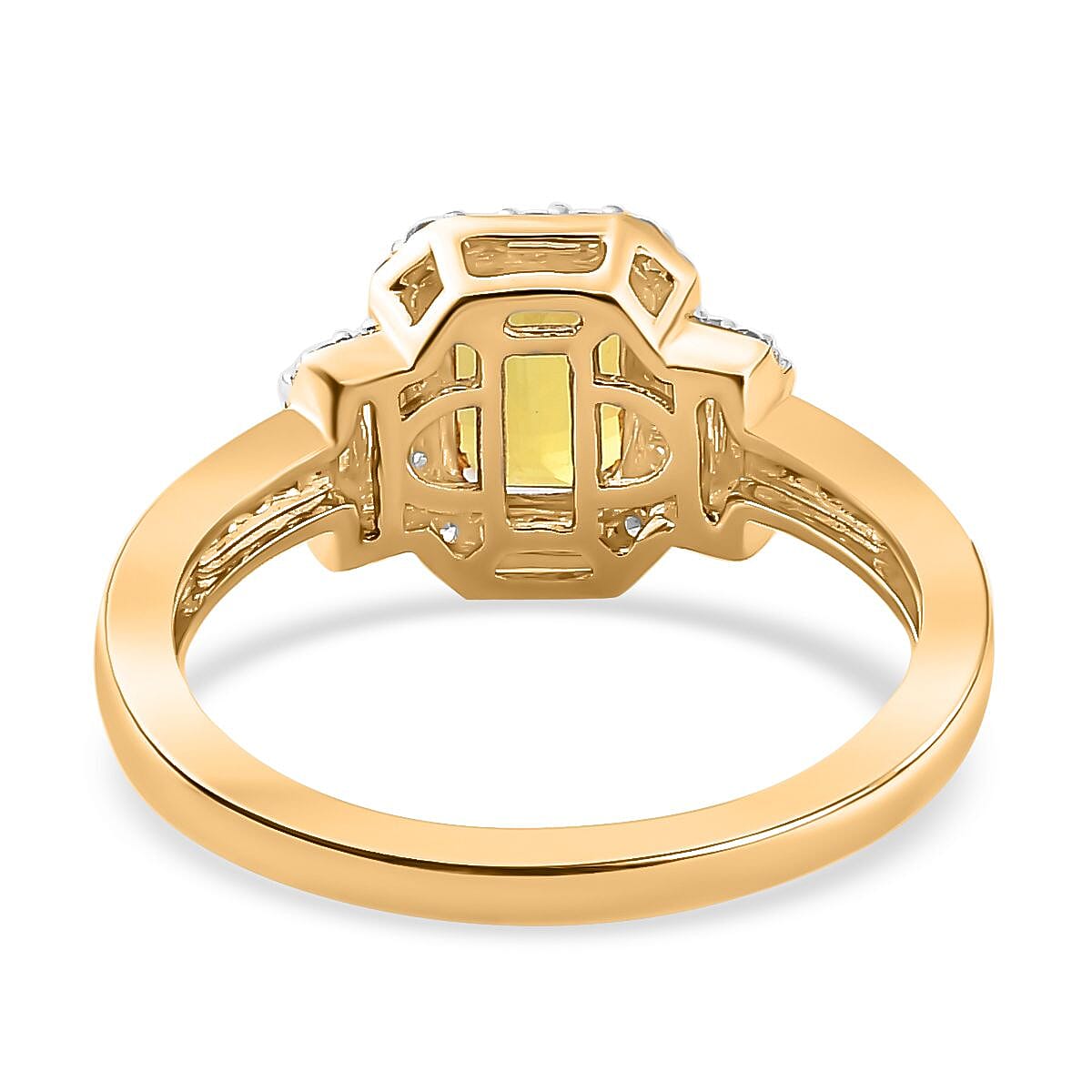 9K Yellow Gold AAAA Yellow Sapphire, White Diamond I3 Ring 1.388 ct., Gold Wt. 2.25 Gms 7758152 4