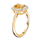 9K Yellow Gold AAAA Chanthaburi Yellow Sapphire (1.18ct) & Diamond Ring 1.35 Ct