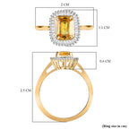 9K Yellow Gold AAAA Chanthaburi Yellow Sapphire (1.18ct) & Diamond Ring 1.35 Ct
