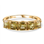 Mega Monster Deal - 9K Yellow Gold Chanthaburi Yellow Sapphire (Asscher Cut) & White Diamond Ring 2.35 Ct.
