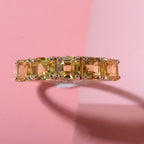 Mega Monster Deal - 9K Yellow Gold Chanthaburi Yellow Sapphire (Asscher Cut) & White Diamond Ring 2.35 Ct.