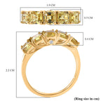 Mega Monster Deal - 9K Yellow Gold Chanthaburi Yellow Sapphire (Asscher Cut) & White Diamond Ring 2.35 Ct.