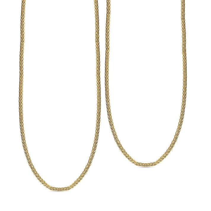9K Yellow Gold Adjustable Heart Slider Spiga Chain 22 Inch 8894645 1